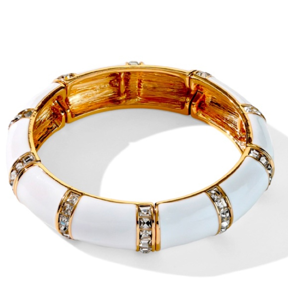 Hand Painted Enamel with Baguette Crystals Bracelet